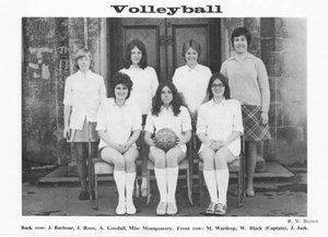 Ardrossan Academy girls' volleyball team session 1970-71.jpg